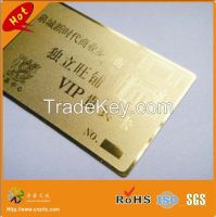 (100pcs/lot)80*50mm stainless steel gold color plated gold metal card