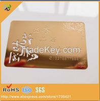 (100pcs/lot)free design stainless steel material rose gold metal business card