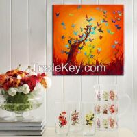 High Quality Wall Sticker Oil Painting Wallpaper Butterfly Abstract