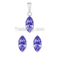 Crystal set, with 925 silver, in various colors, Eco-friendly