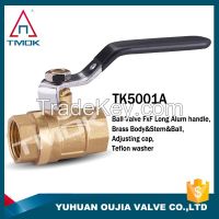 TMOK DN15 medium pressure female NPT thread full port forged brass ball valve steel lever handle PTFE sealing CE ISO approved China dirct factory