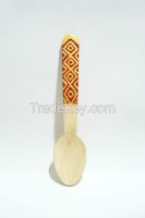 Decorative disposable wooden spoon