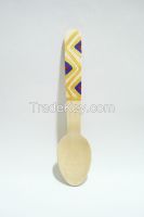Decorative disposable wooden spoon