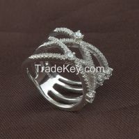 china jewelry wholesale cz ring, 925 Sterling Silver fashion  gold Ri