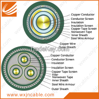 3.6/6KV YJV32-Copper Conductor XLPE Insulated PVC Sheathed Steel Wire Armoured Power Cable