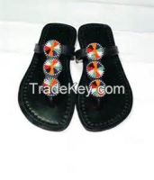 maasai beaded leather sandles