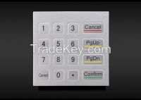 Stainless Steel and Polymer Pin Pad with 10 Numeric Keys Kiosk Metal Keypad