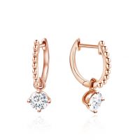 Tianyu Gems New Products 14k Rose Gold 1ct Moissanite Diamonds Charm Earring For Daily Wear