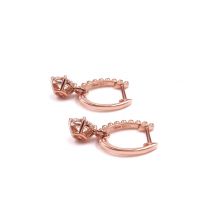 Tianyu Gems New Products 14k Rose Gold 1ct Moissanite Diamonds Charm Earring For Daily Wear