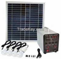 15w portable solar lighting system/ solar power system/DC appliances with built-in 7AH lead acid battery with 5V&12V output for lighting and phone charge