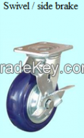 Industrial rigid ,swivel type , swivel with locking heavy duty blue nylon caster wheels