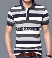 Shortsleeves Stripe Men Polo Shirt Factory