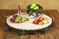 siena Iron base marble top cake stand / cake tray / fruit plate / pastry tray / egg tarts dish wedding decoration