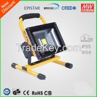 IP65 waterproof newest design 50W led flood light portable rechargable