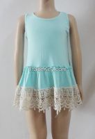 Mint top for girs with lace ruffles TT-HX0330K-1