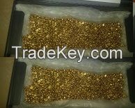 Gold nuggets and gold bars