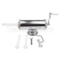 5 lbs Hand Operated Aluminum Sausage Meat Stuffer With Suction Base