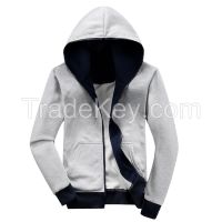 China Factory Custom AZO Free Men's Spring Autumn Hih Quality Full Zipper Plain Hoody Sweatshirt