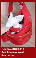 Dog Carrier - Red Rhinestone Crown Princess Front Dog Carrier