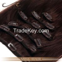 Indian remy hair extension clip in hair extension