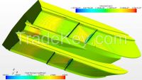 CFD calculation of corps of motor catamaran.