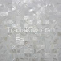 Pure white shell mosaic tiles;natural mother of pearl shell tiles