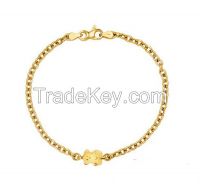 2015 stainless steel bear jewelry gold plated bear bracelets