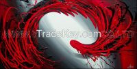 Red Oil Painting Abstract For Home Decoration