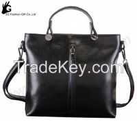Classics Style Black PU Leather Handbag Good Quality For Women