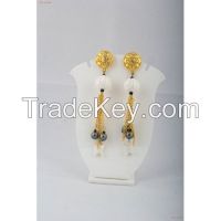 Fashion Jewellery Earrings - Gold polish on bell-shaped brass