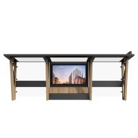 Outdoor Prefabricated School Fiberglass Bus Stop Shelter With Electronic Bus Stop Display