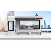 Outdoor Prefabricated School Smart Bus Stops Modern Stainless Steel Solar Power Panel Bus Stop Shelter