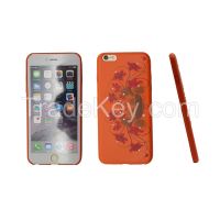Orange PU mobile case for iphone