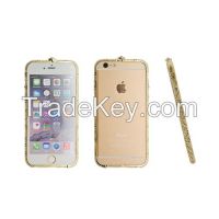 Gold Color Chinese Style Bling Crystal Diamond case/frame for iphone 5/5s/6/6plus CO-MTL-6015
