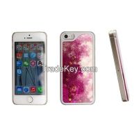 Plum color 3D liquid quicksand with shining stars phone case for iphone 5/5s/6/plus CO-PC-3001
