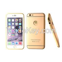 Gold color Metal phone frame arcylic back cover metal cover case for iphone5/5s/6/6plus CO-MIX-9009