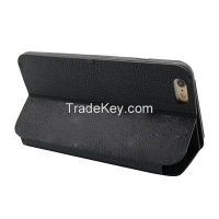 Black pu leather stand phone case for iphone 5/5s/6/6plus CO-LTC-1008