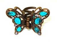 Blue Butterfly Anitque Hair Clip
