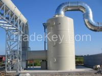 Bioscrubber industrial plant for odour and pollution treatment