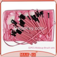 Maange 32pcs High Quality Synthetic Hair Make Up Brush Set Pink Color