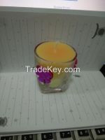 GL-0001 Yellow Peach scented candles in mini glass